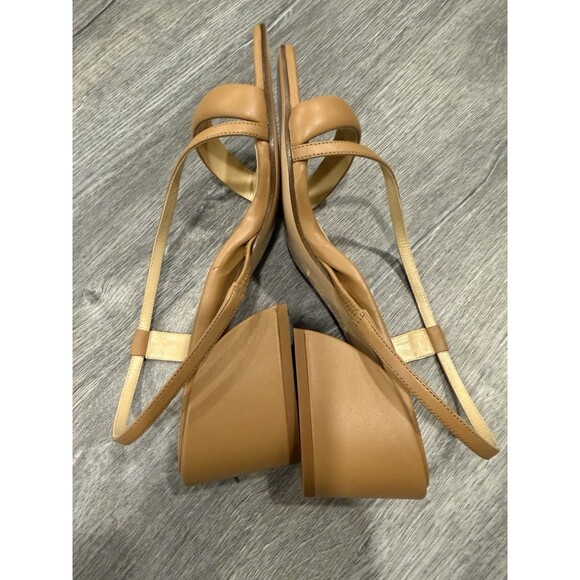 Marion Park Jenna 60 Block Heel Nappa Caramel Leather US Size 10 $550 NIB - Picture 8 of 14